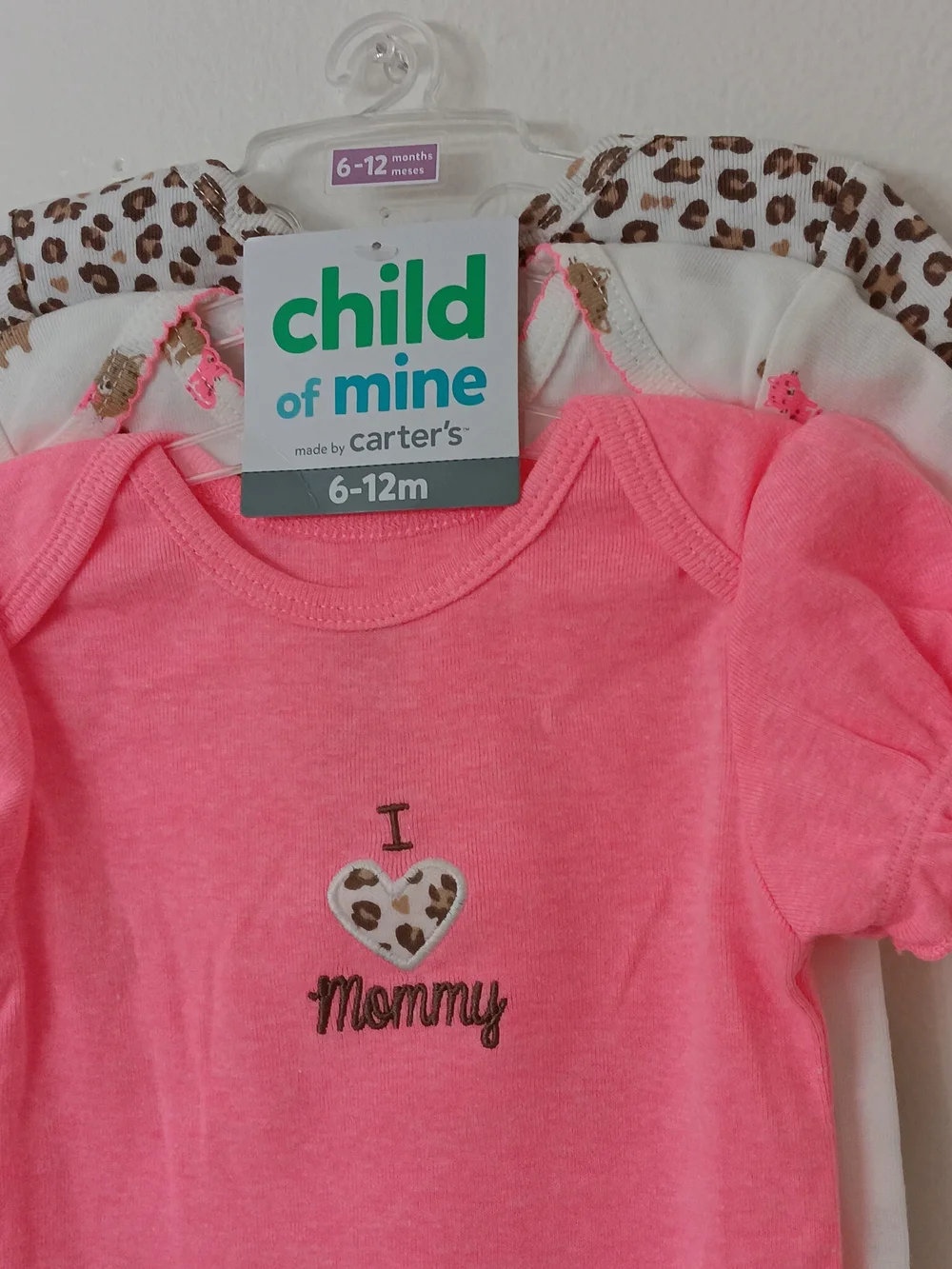 Child of Mine by Carter's Pink 'I ♥ Mommy' Baby Bodysuit - 6-12M (Set Of 3)